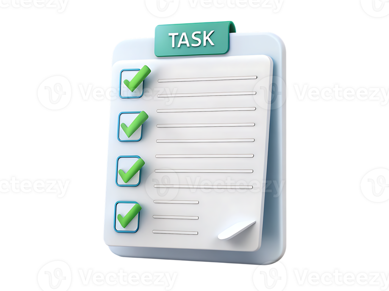 Checklist with completed tasks isolated on transparent background png