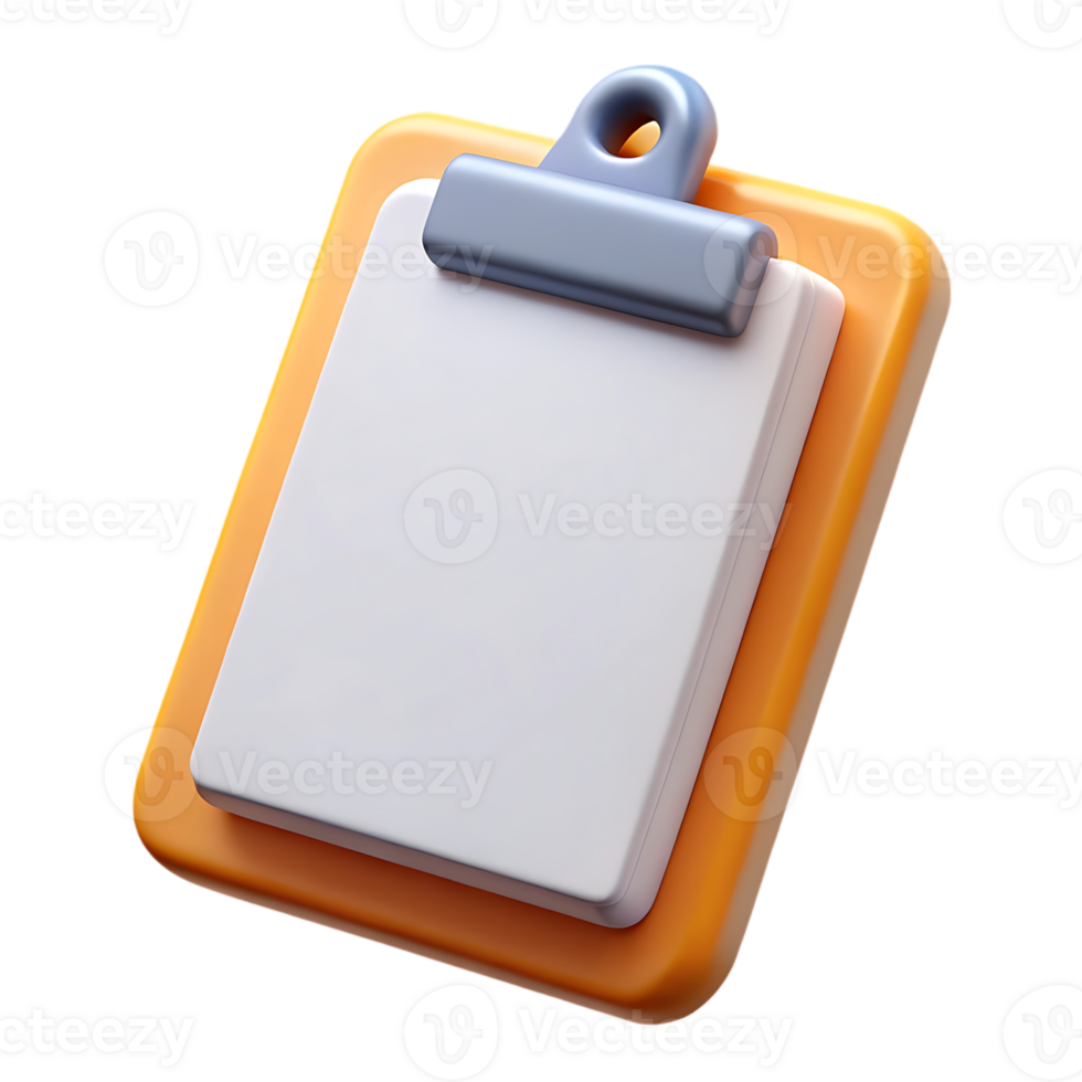 3d realistic clipboard icon isolated on transparent background png