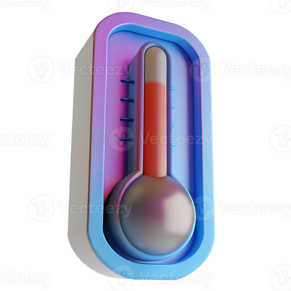 Modern thermometer with red liquid isolated on transparent background png