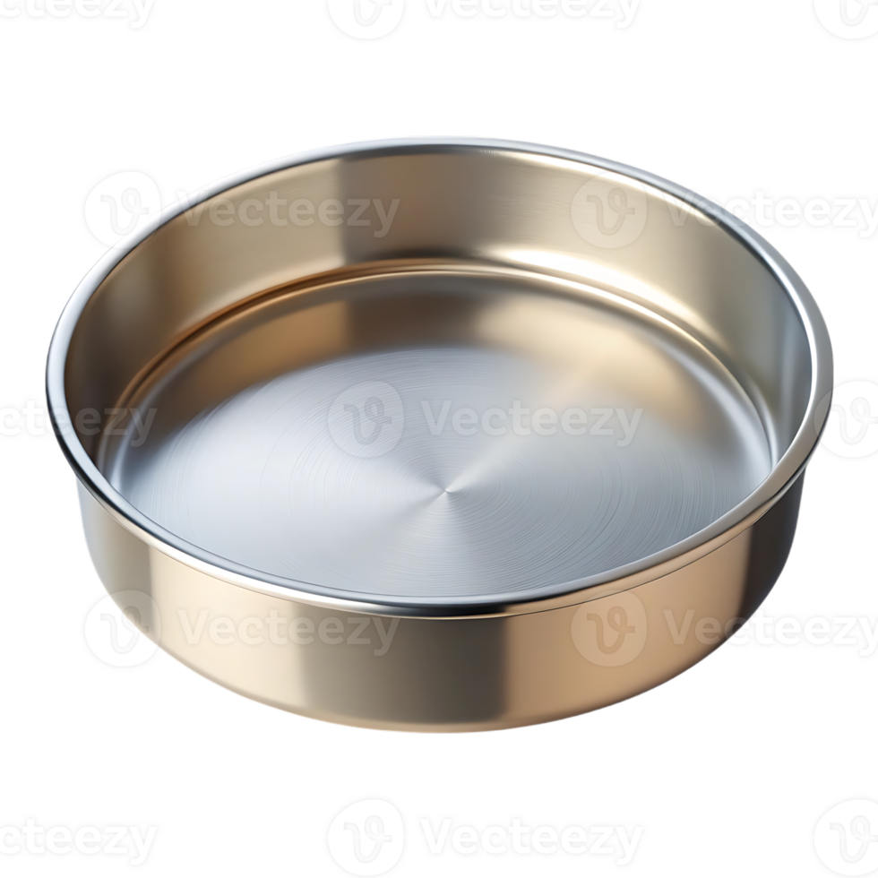 Shiny metal sieve for baking or laboratory use isolated on transparent background png