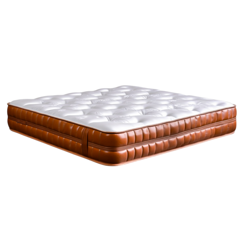 Luxurious Brown and White Mattress with Plush Quilting and Elegant Design for Comfortable Sleep png