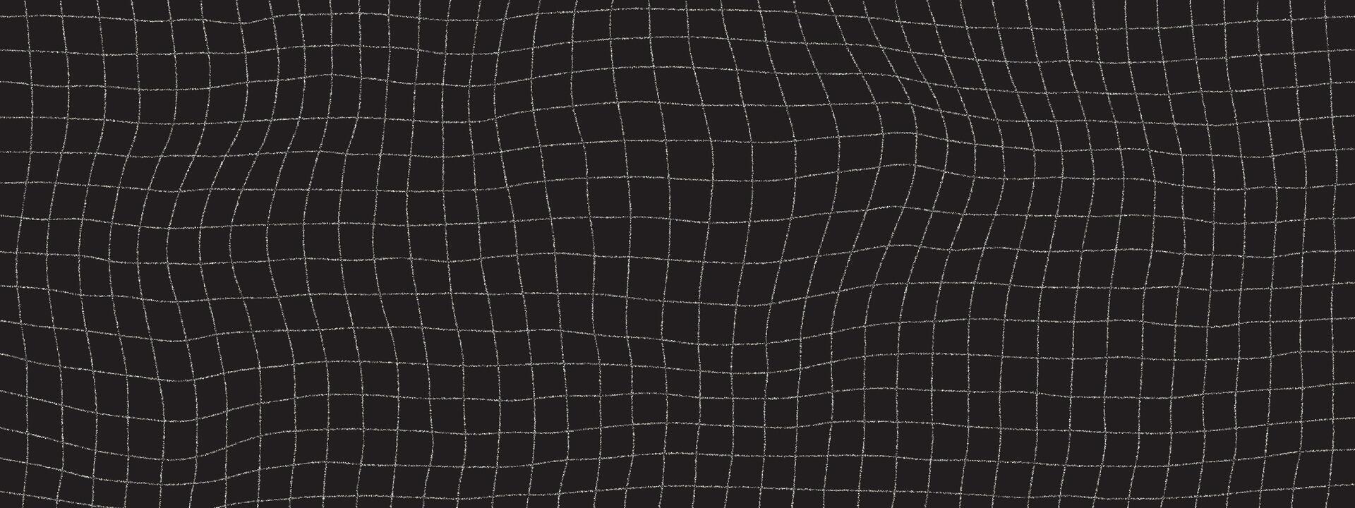 Wavy checkered paper texture with a chalky grid effect. Black background with sketchy lines for blueprint, math, or creative design. vector