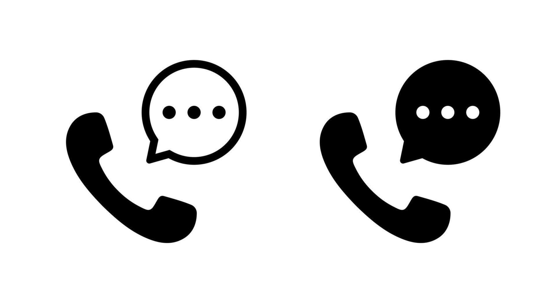 Call with speech bubble icon. Talking on phone symbol vector