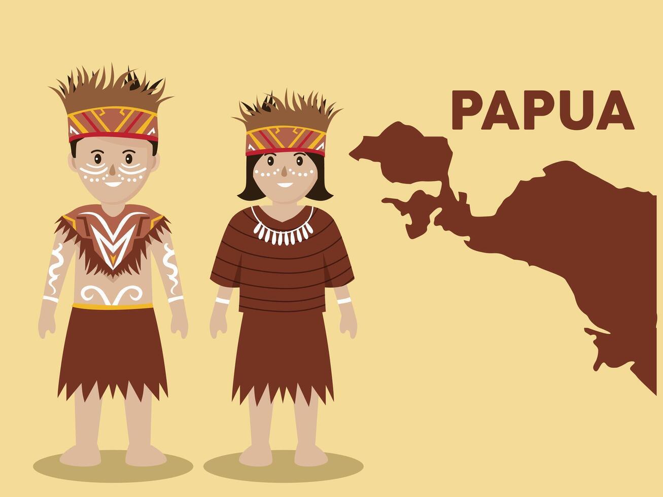 traditional clothes of papua indonesia, papua culture vector