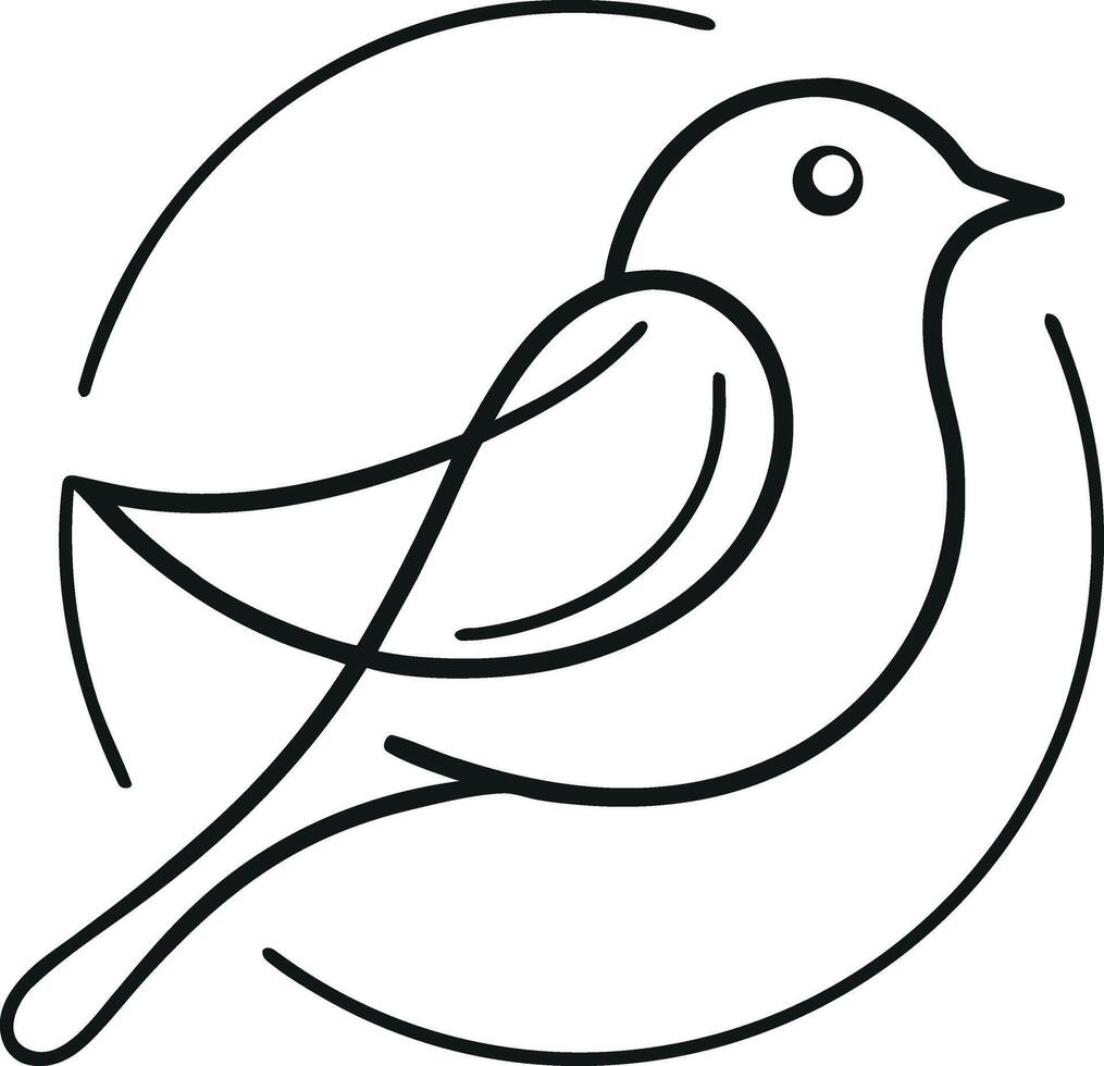 Line Art Bird Symbol Graphics vector