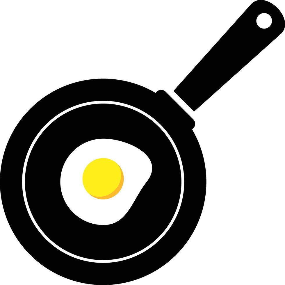 Frying pan icon with fried eggs. Protein breakfast of eggs. decorating menus symbol. Breakfast food sign. Frying utensil icons. kitchen accessories design. vector