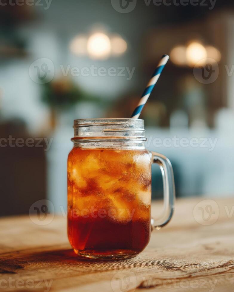 Refreshing Iced Tea Mason Jar photo