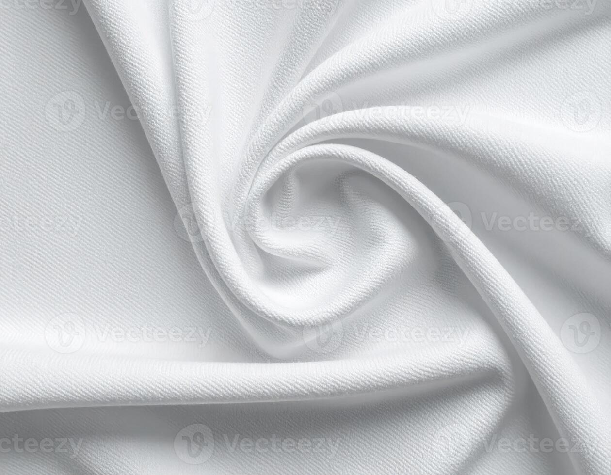 Close-up of a simple cotton fabric with a textured pattern as the background. photo
