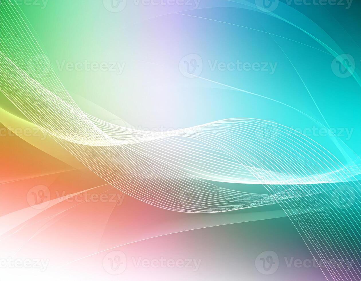 Vibrant 3D gradient backdrop featuring abstract colors, high-tech motifs, and flowing waves photo