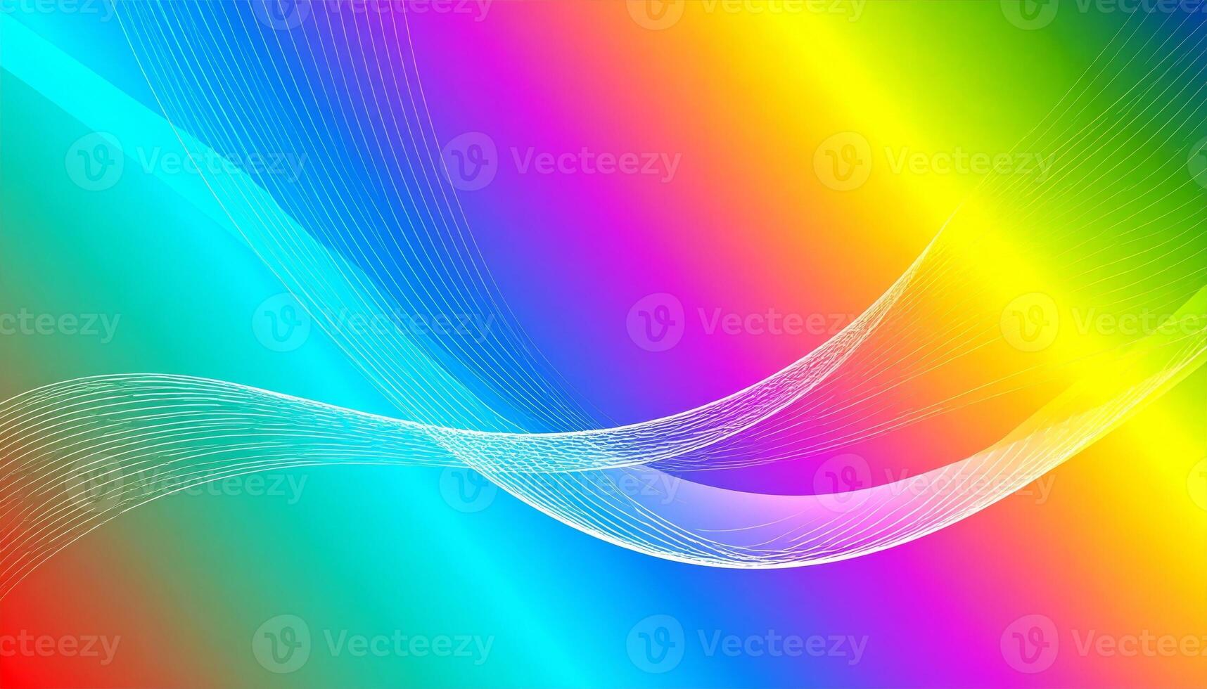 Vibrant 3D gradient abstract backdrop featuring futuristic shapes and flowing waves photo