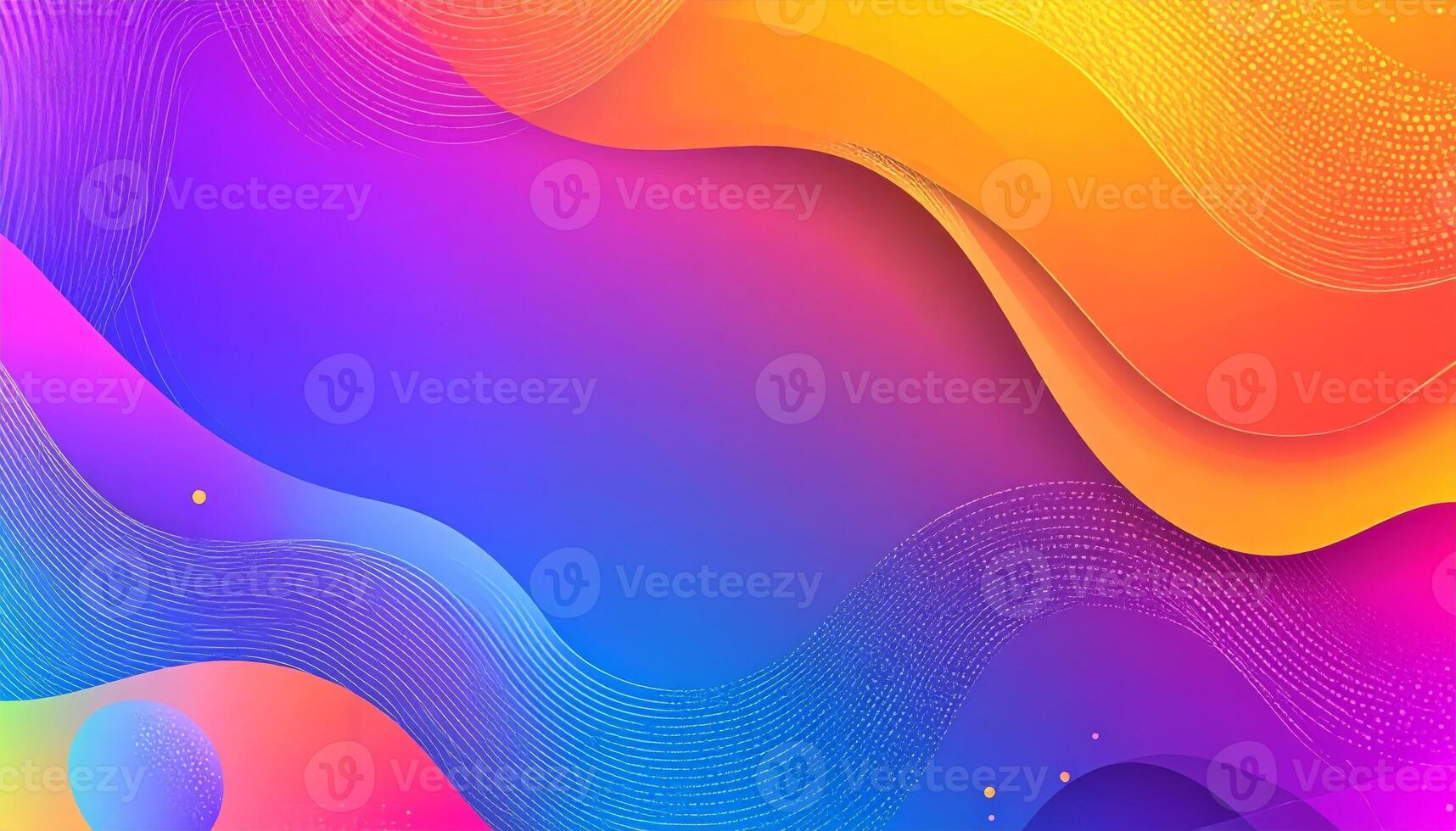 Vibrant 3D gradient backdrop featuring abstract multicolor designs, high-tech components, and flowing waves photo