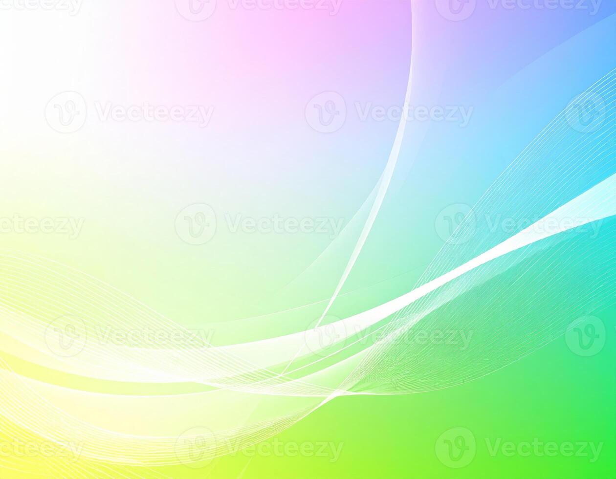 Vibrant 3D abstract backdrop featuring colorful gradients, futuristic tech motifs, and flowing wave patterns photo
