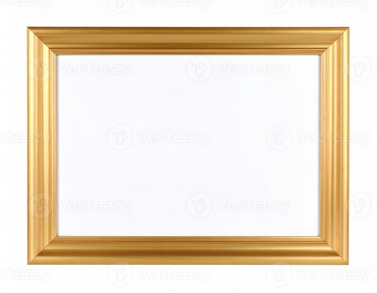 Template featuring gold-colored frames surrounding blank white canvases on a plain white backdrop photo