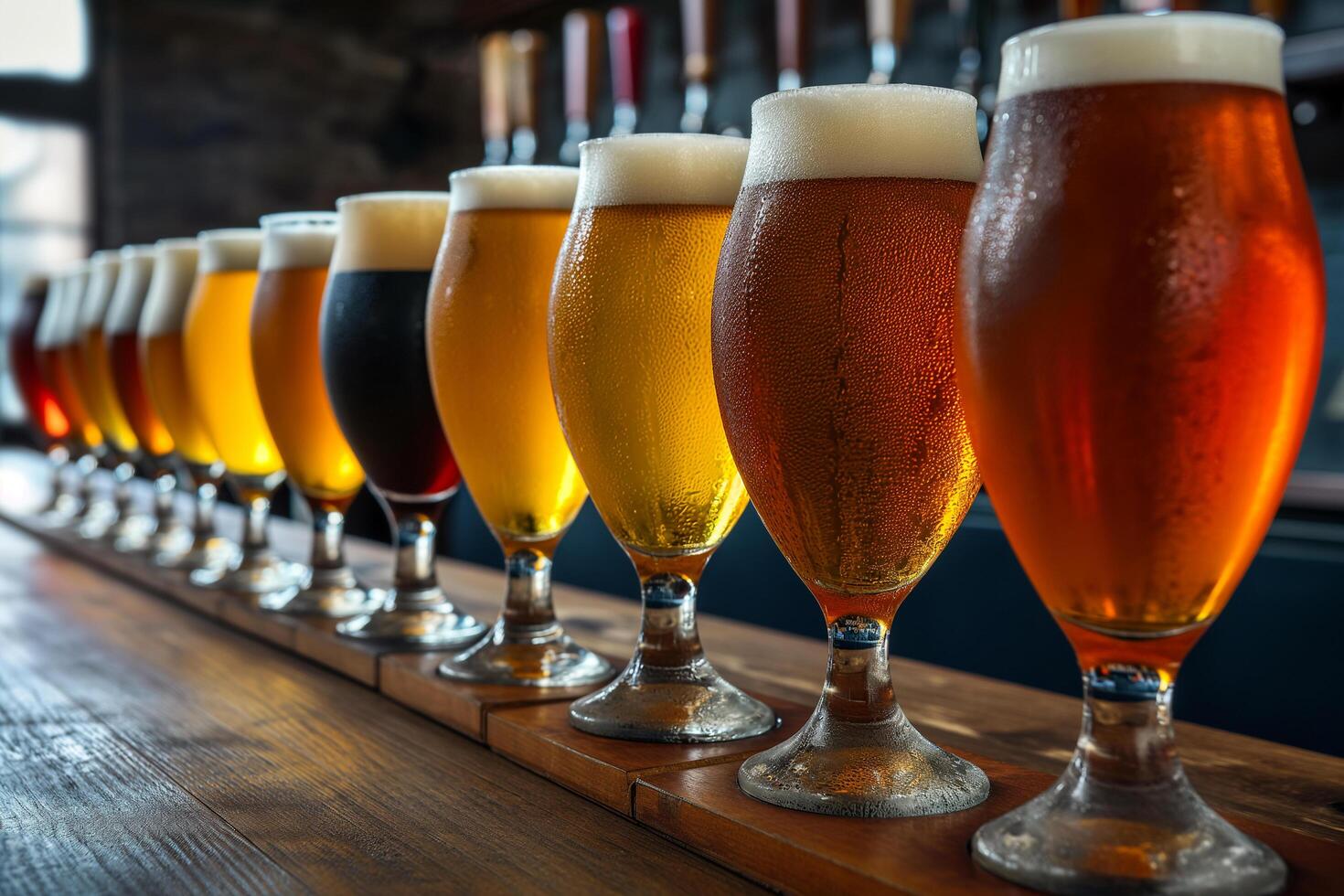 Relaxing with Brews Beer Enjoyed on a Bar Table photo
