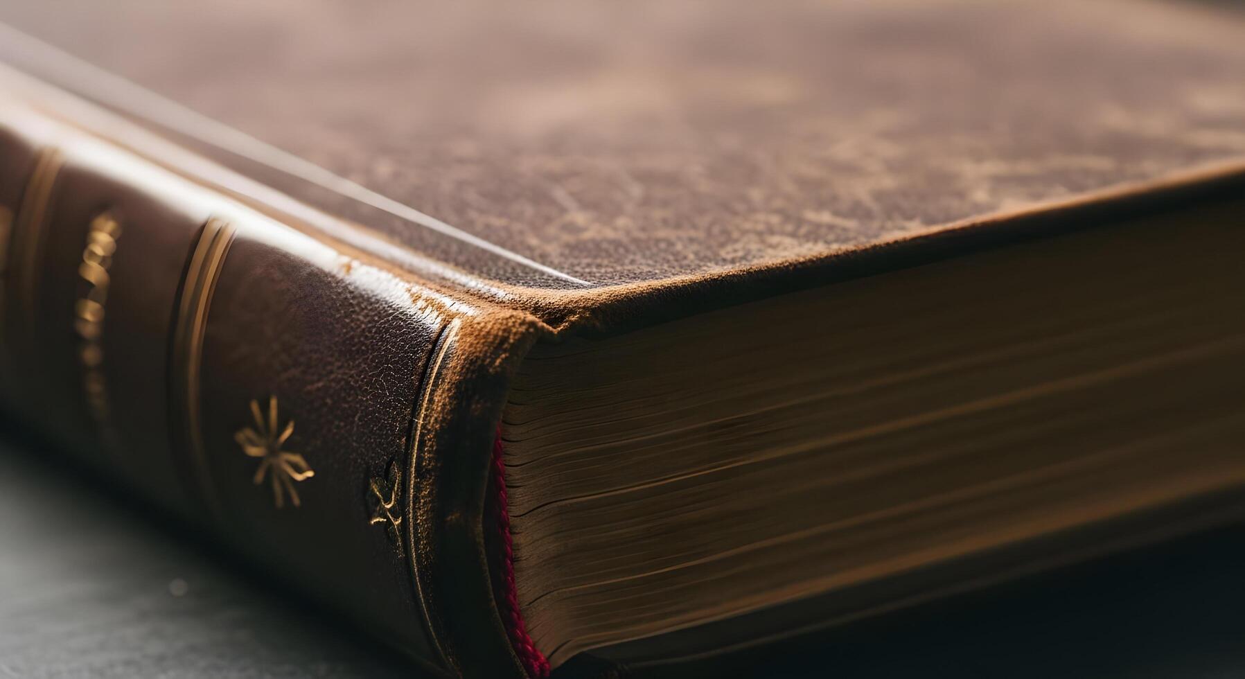 Vintage Leather-Bound Book with Aged Pages Classic Literature and Antique Collection photo