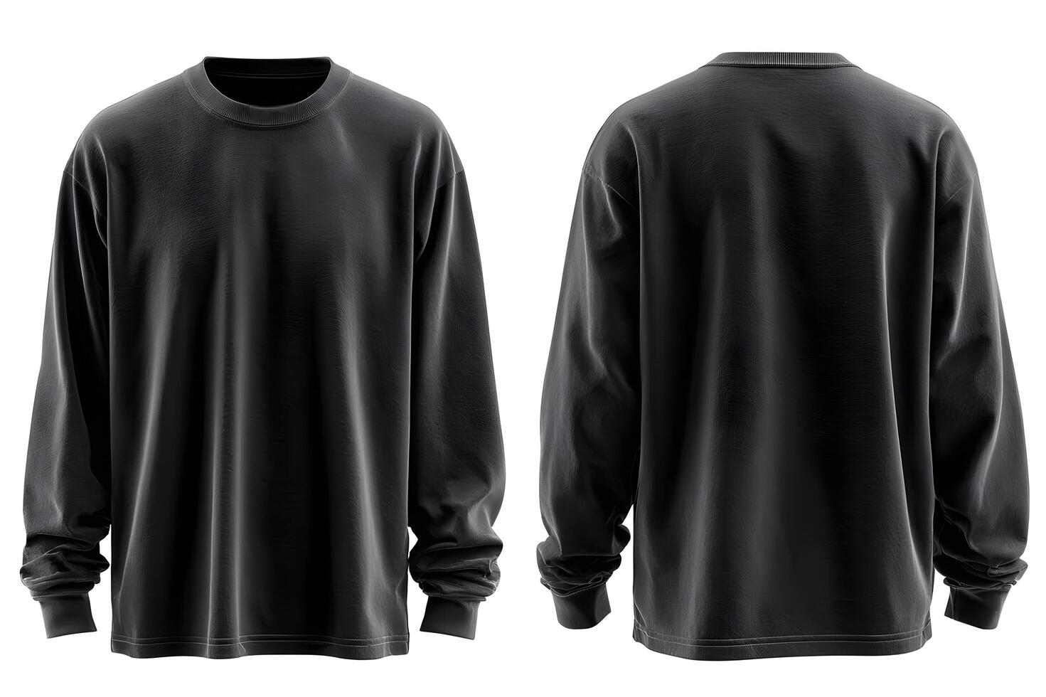 Black long sleeve t - shirt mock up template photo