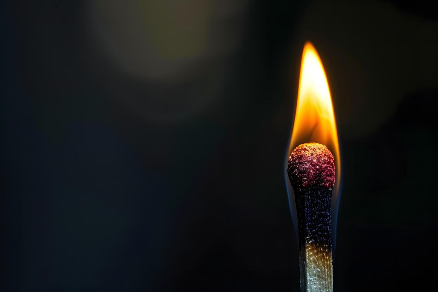 a matchstick with a burning match in the middle photo