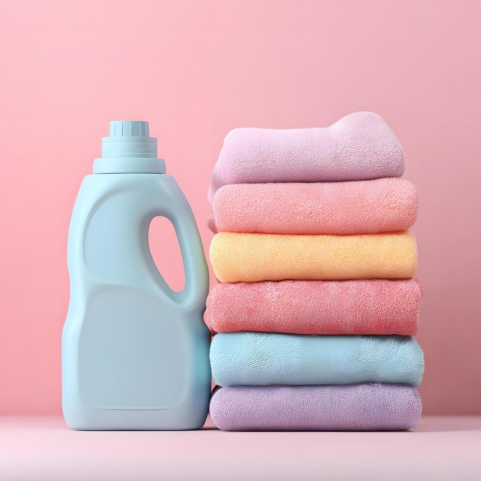 Laundry Essentials -Soft Textiles and Cleaning Product Arrangement photo