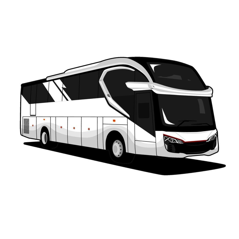 modern white coach bus illustration vector