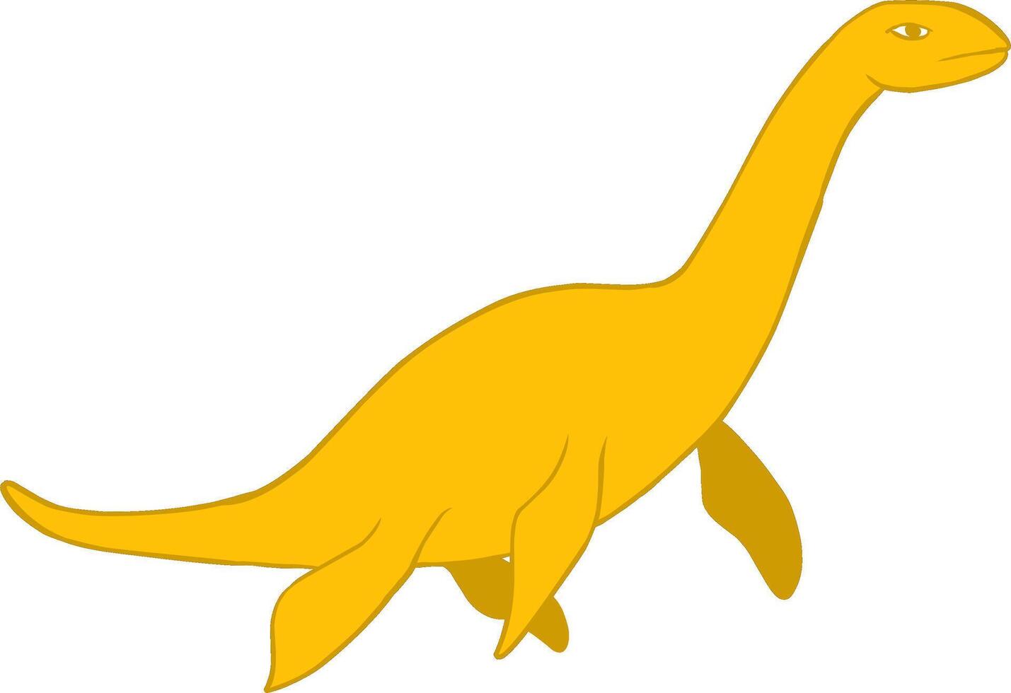 Yellow Cartoon plesiosaurus vector