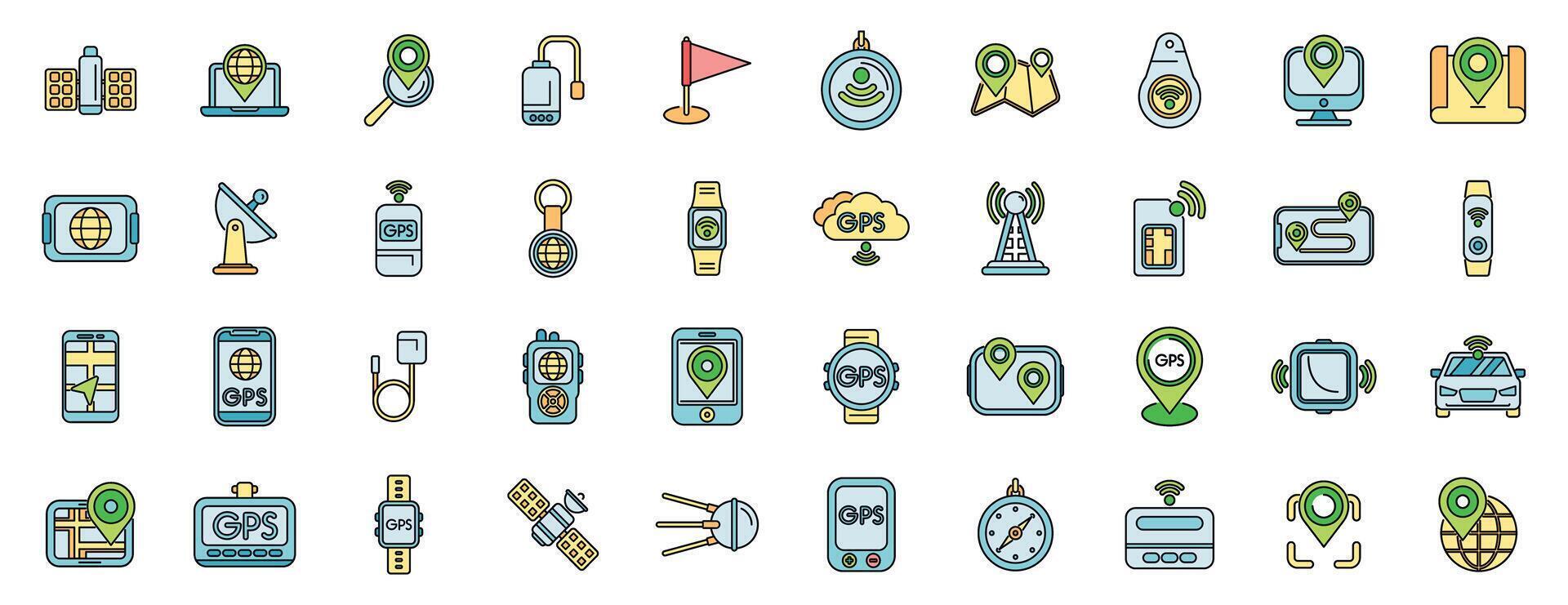 Gps navigation system tracking location with satellite technology and wireless connection vector