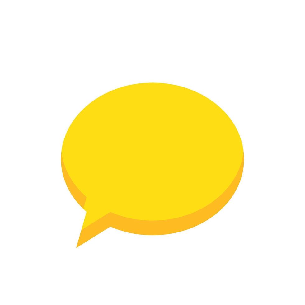 Yellow Speech Bubble Simple Flat Symbol for Graphics vector
