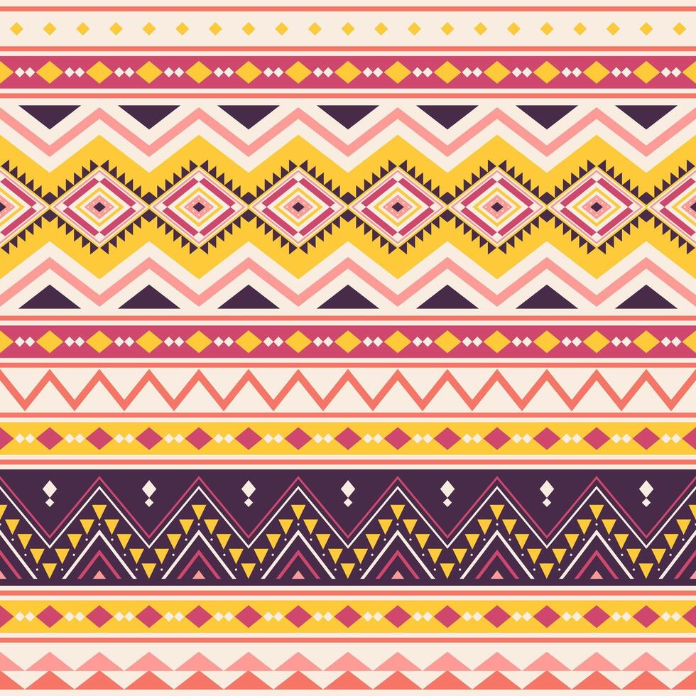 Tribal striped seamless pattern. Aztec geometric background. Can be used in textile design, web design for making of clothes, accessories, decorative paper, wrapping. vector