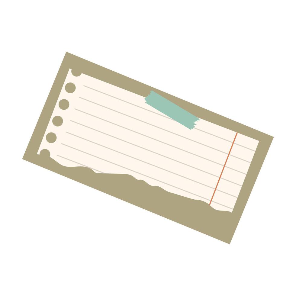 Torn paper notes scattered on a textured surface, showcasing rough edges and layered shadows. Rustic, tactile composition with warm lighting. vector