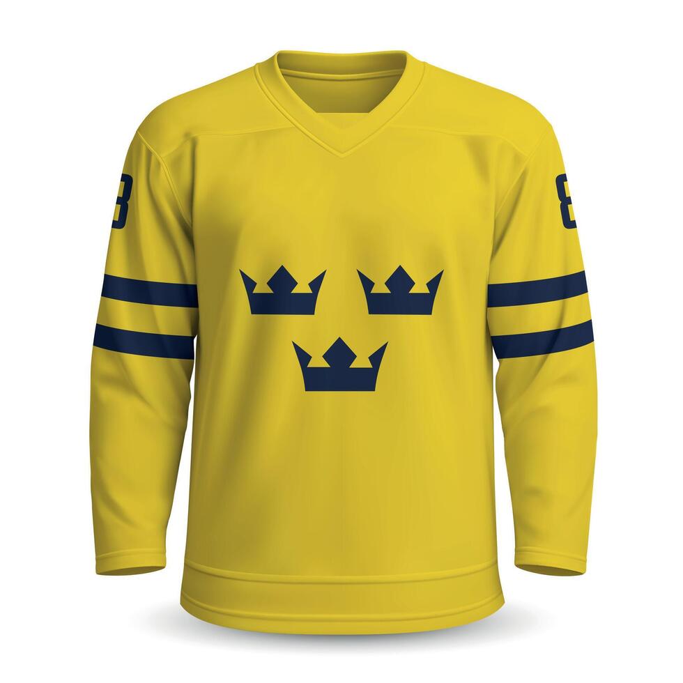 Sweden National Ice Hockey Team Home Jersey with National Symbol vector