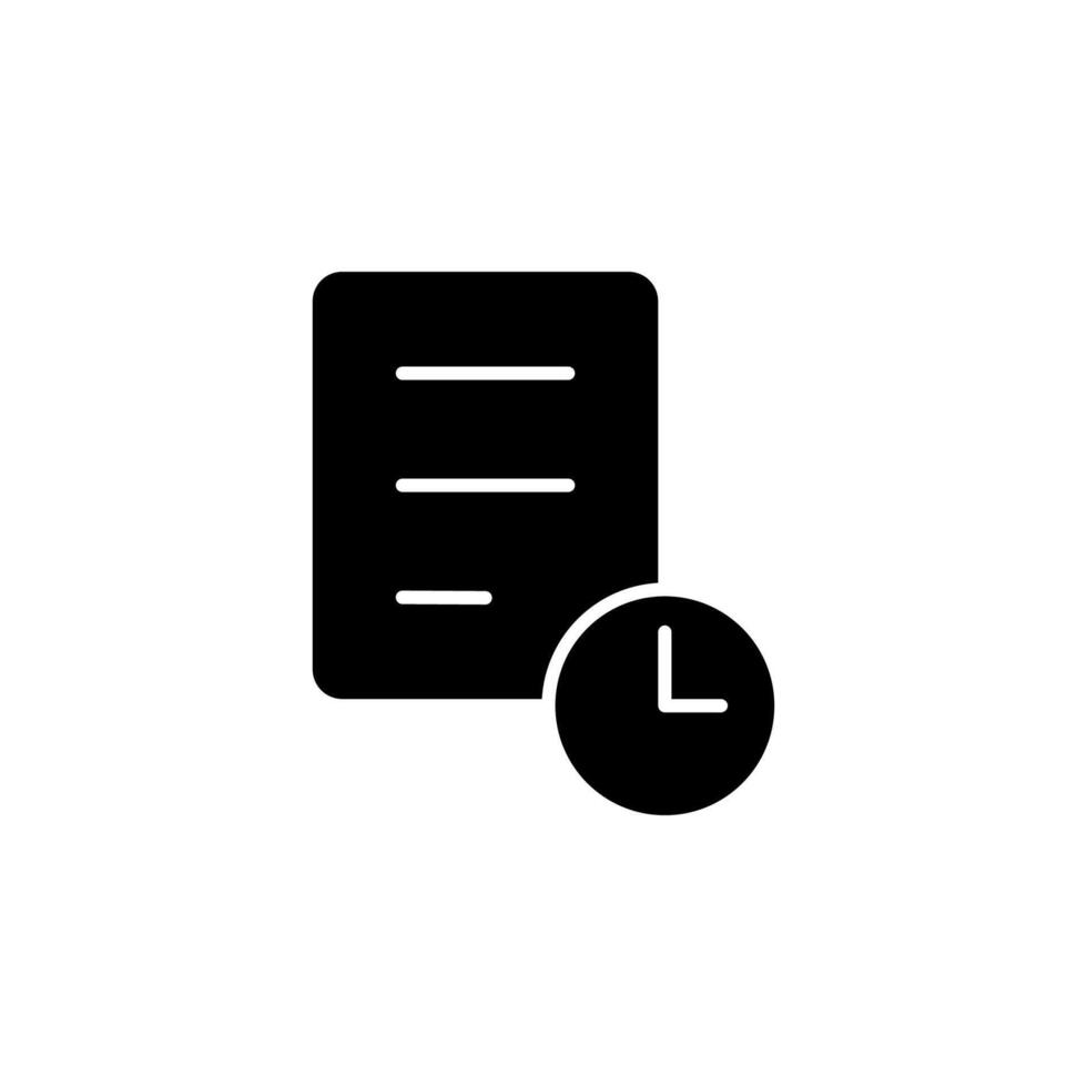 Time Log Solid Icon for System Interface vector
