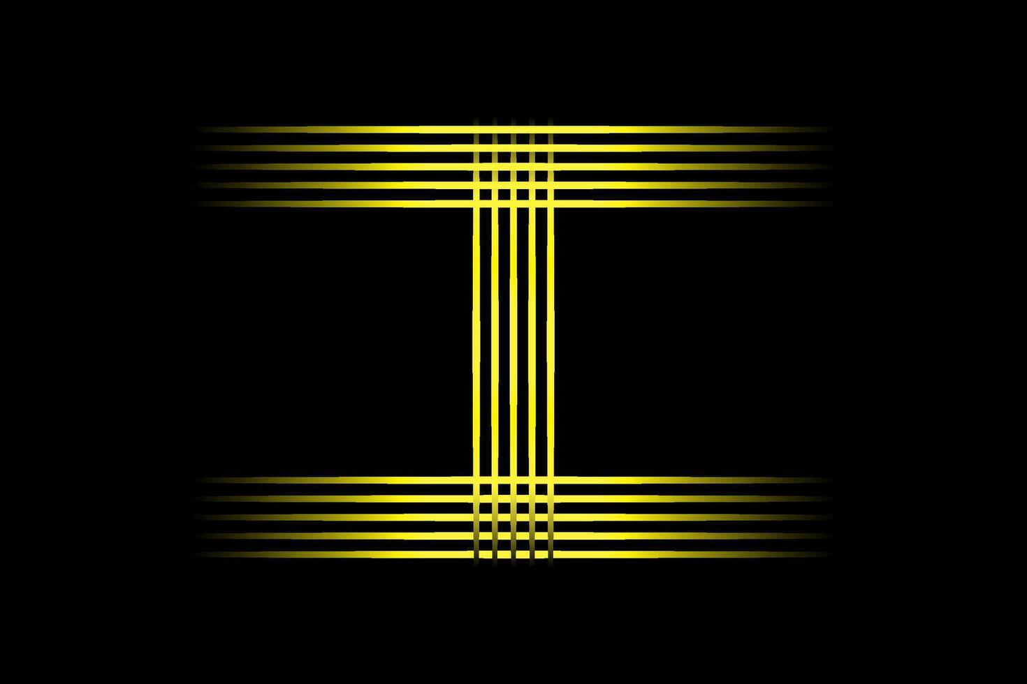 Black and Yellow Abstract Background with Symmetrical Glowing Line Grid vector