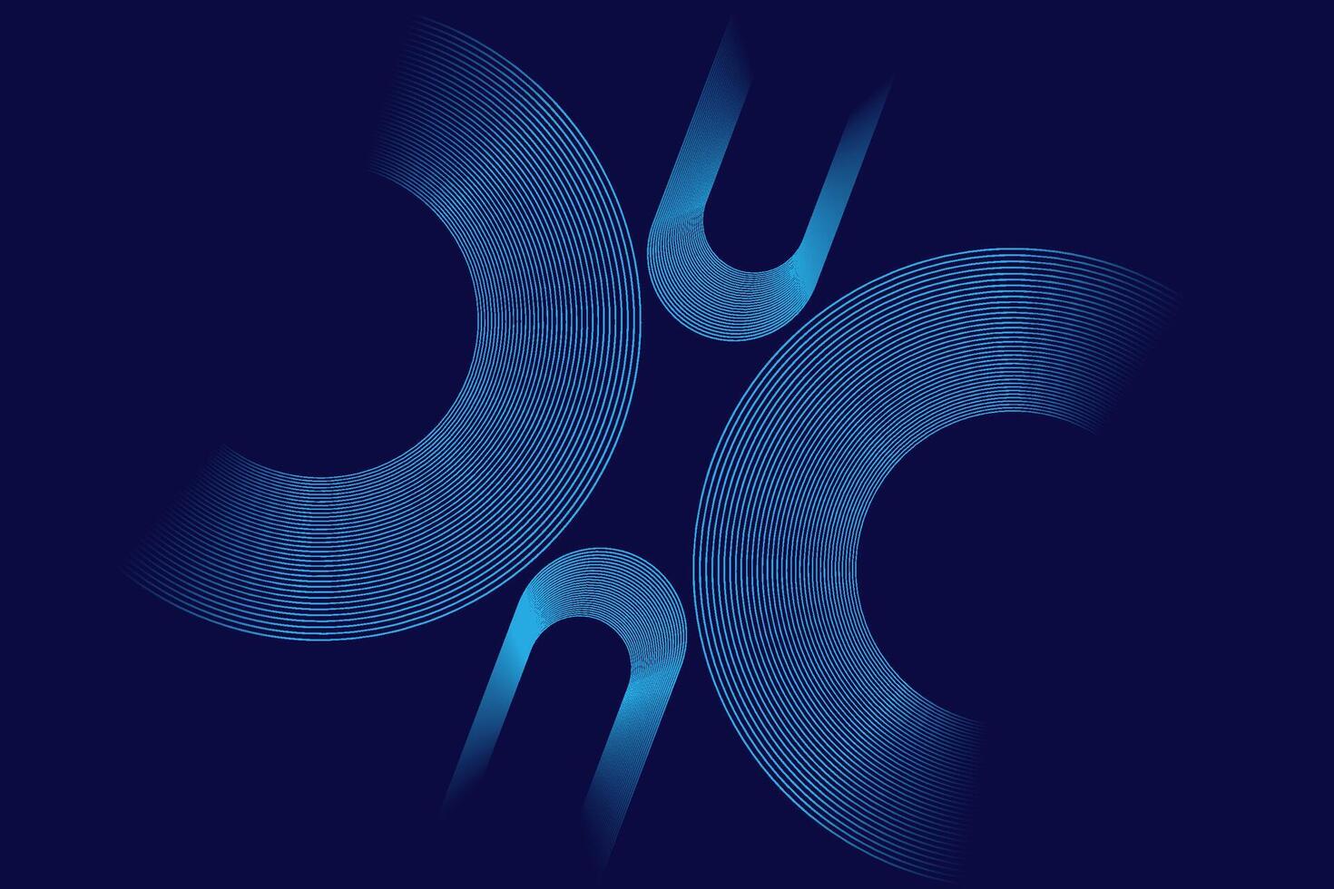 Blue Circular Line Pattern on Dark Abstract Background vector
