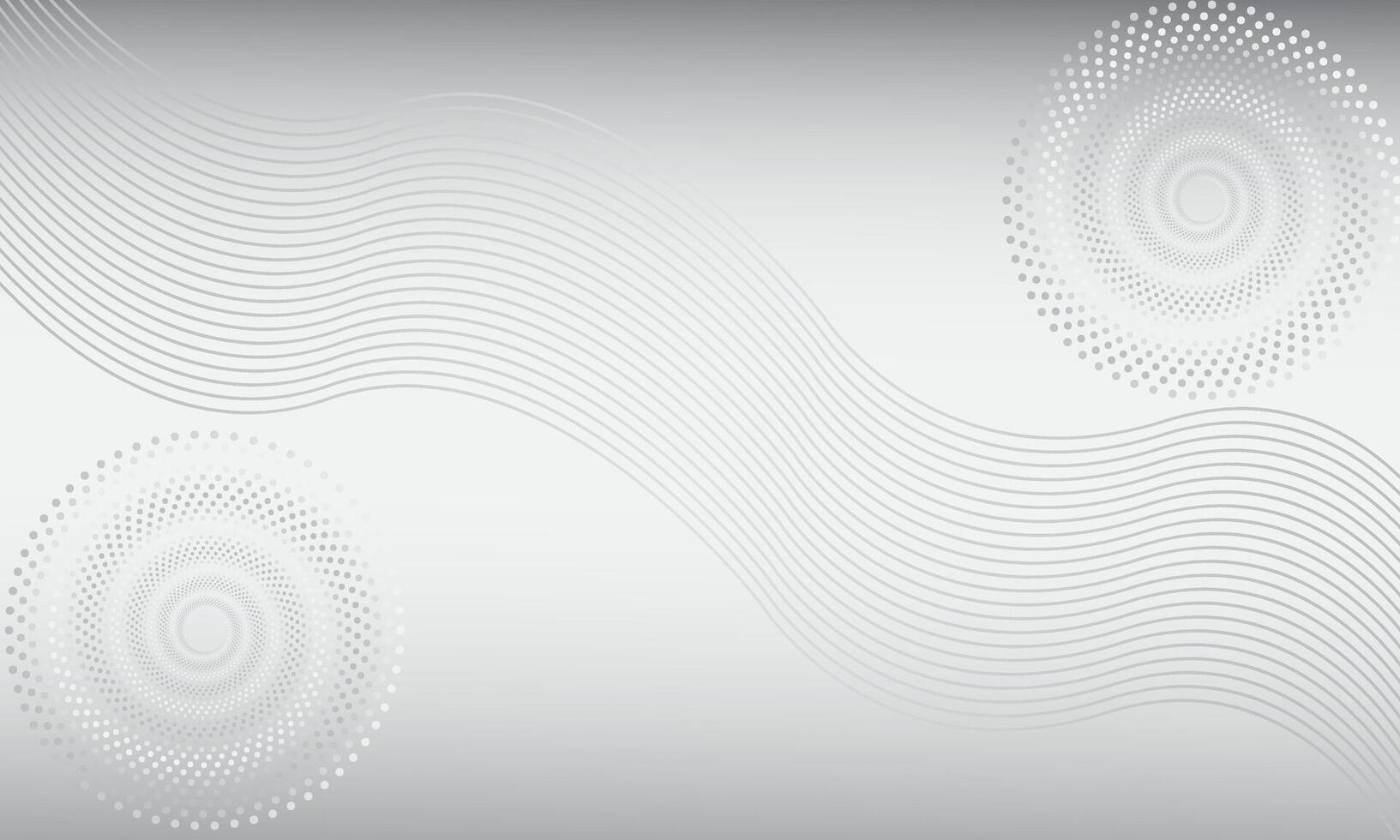 Minimalist Abstract White Wavy Background with Dotted Circular Pattern vector