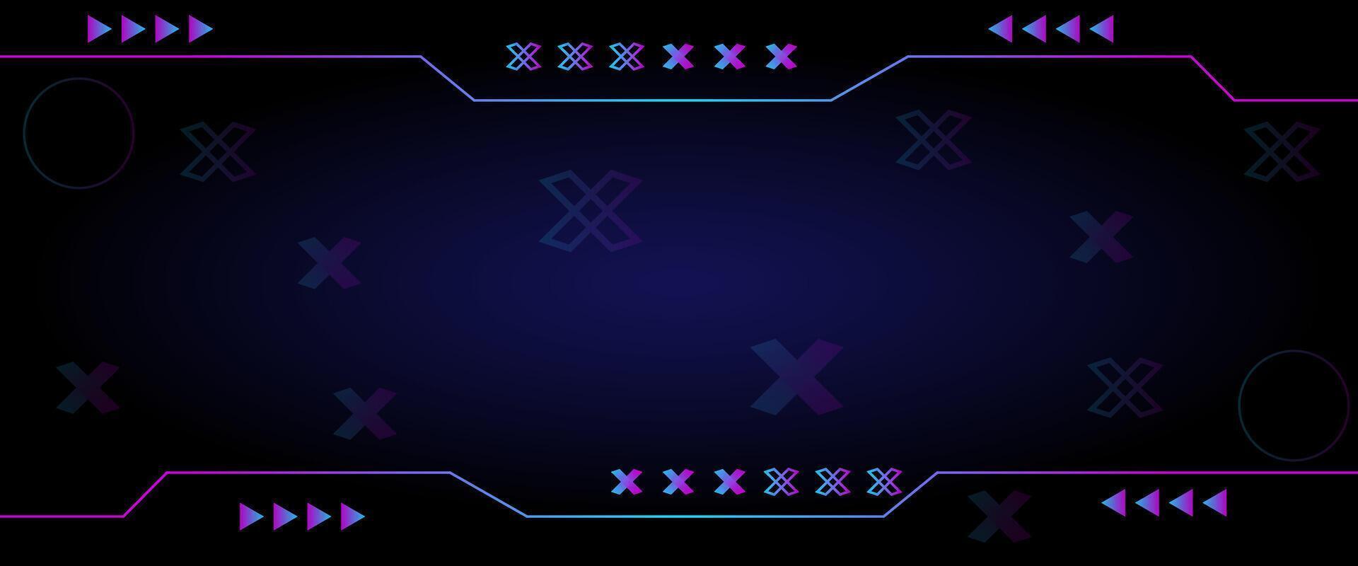 Neon Futuristic Game Interface Background with Gradient HUD Elements vector