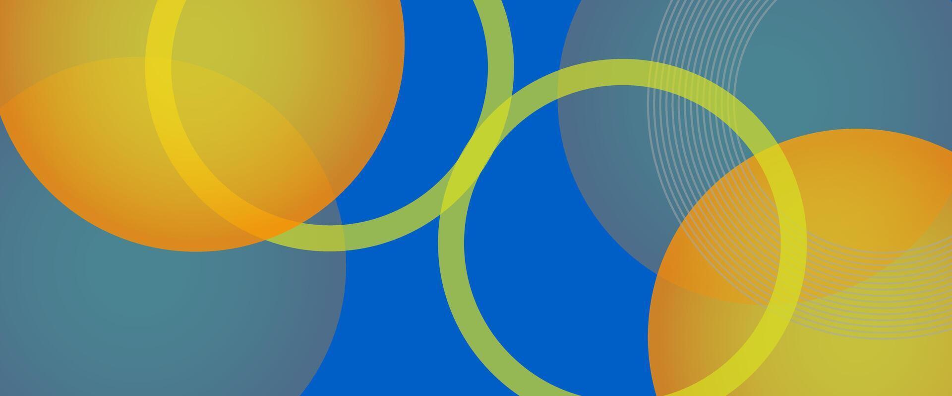 Colorful Overlapping Circles on Blue Abstract Background vector