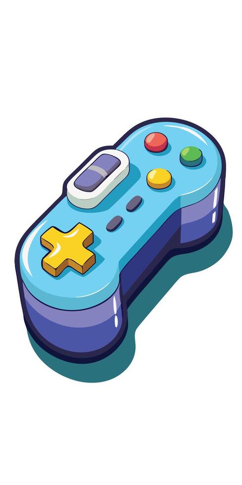 Cartoon Style Game Controller Illustration on Transparent Background vector