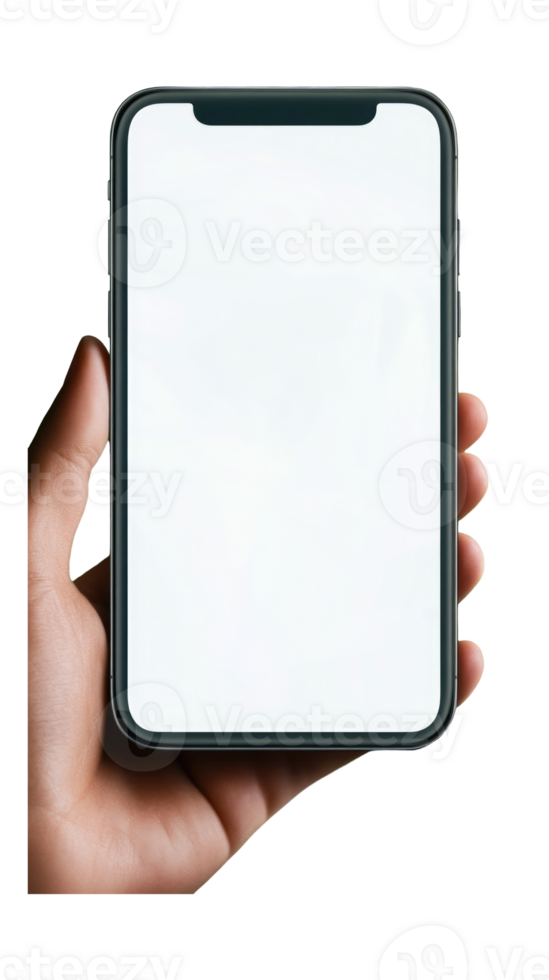 Tech concept with a search bar and icons on a smartphone screen png