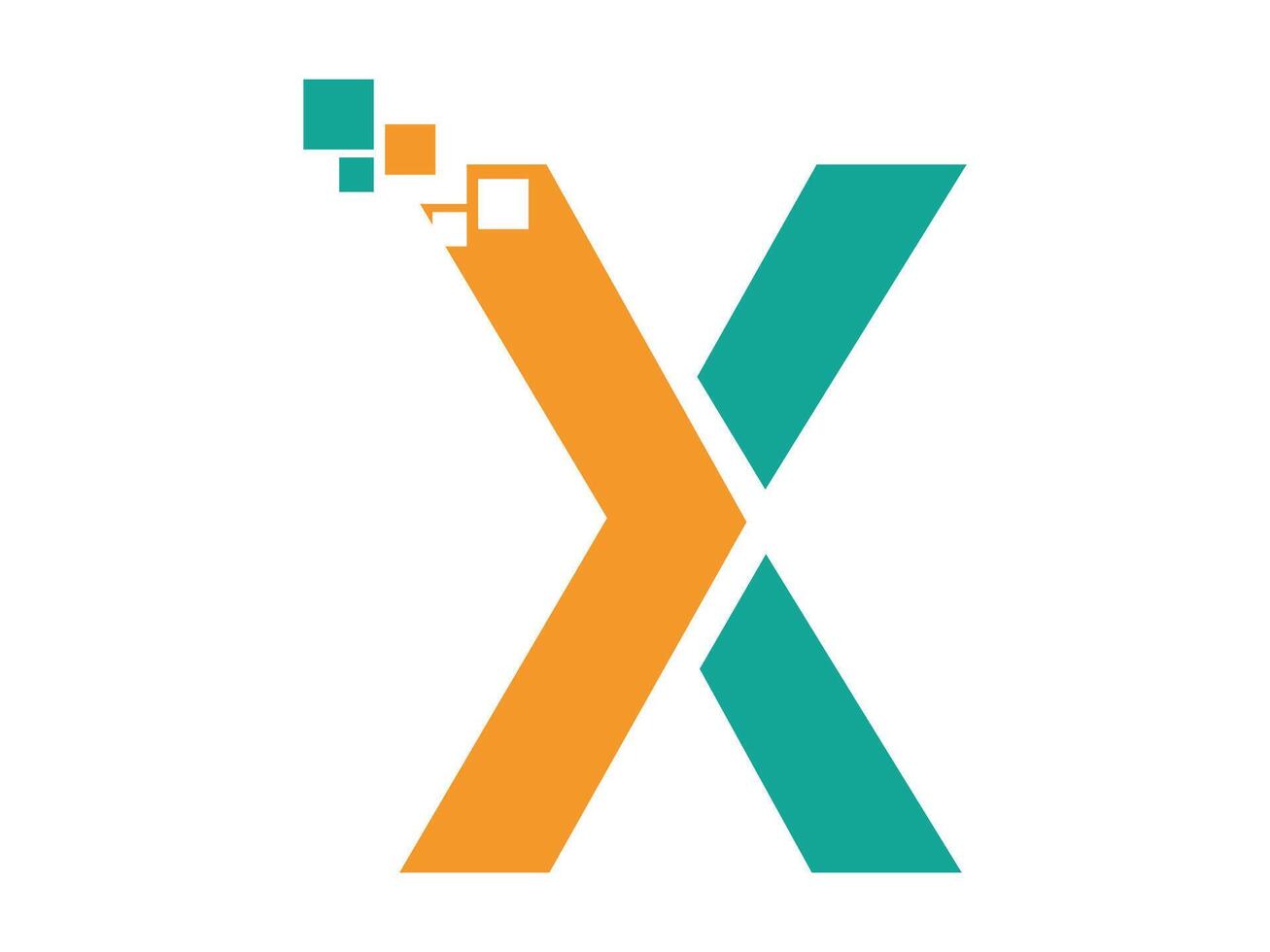 Pixel Art X Icon, Pixel Alphabet Letter for Retro Digital Design vector