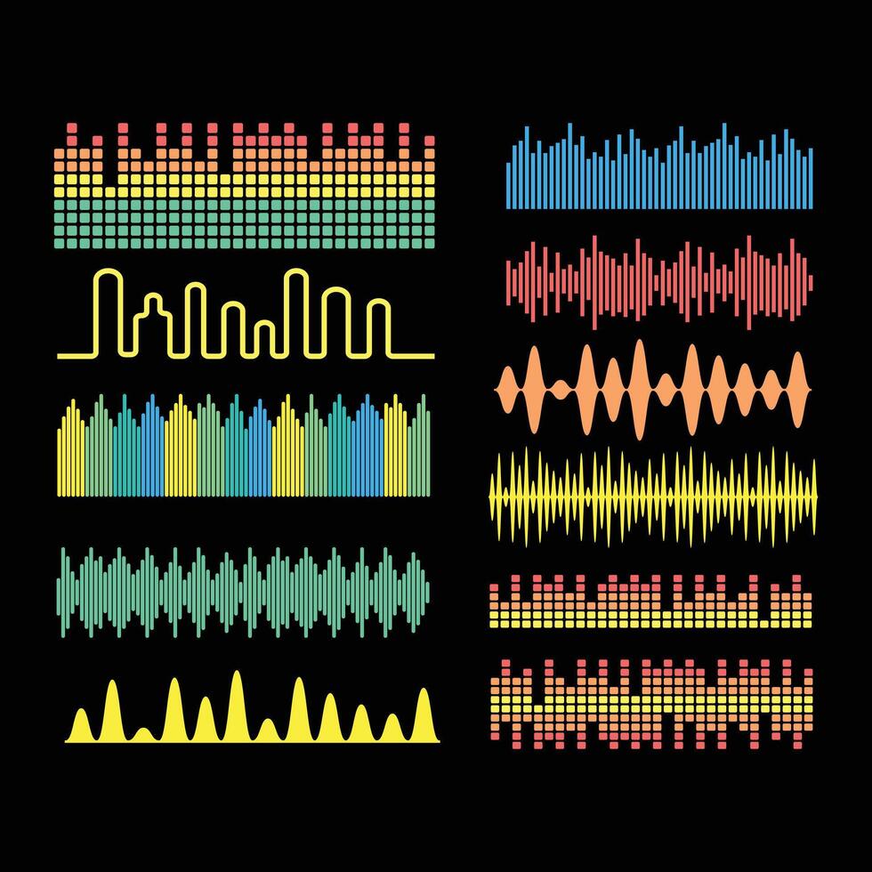 Sound effect collection flat design cartoon illustration vector
