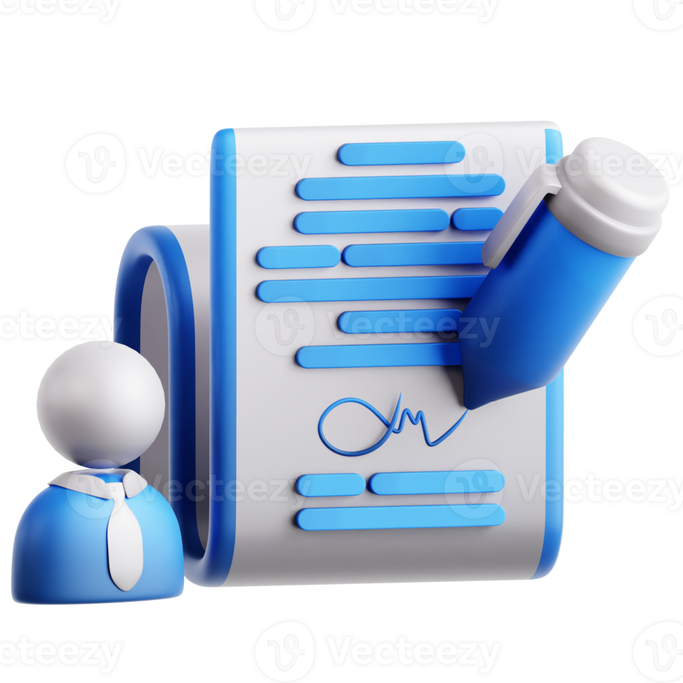 Contract 3D Illustration png