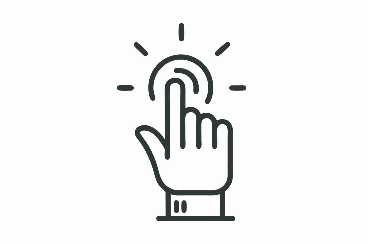 Minimalist Hand Touch Icon for Digital Interface Design vector