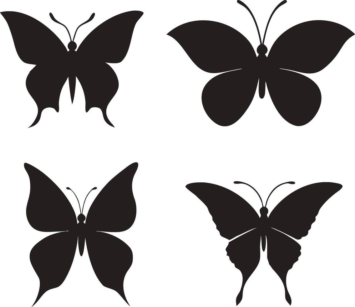 Elegant Butterfly Outline Designs for Creative Projects vector