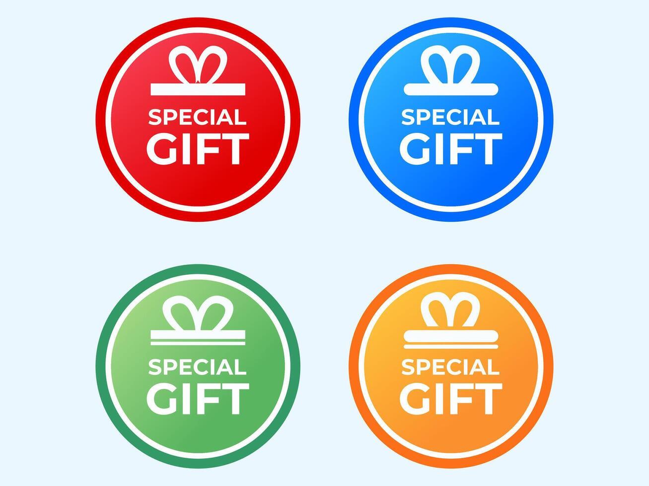 Vibrant Circular Special Gift Badges for Promotions, Rewards, and Customer Appreciation vector