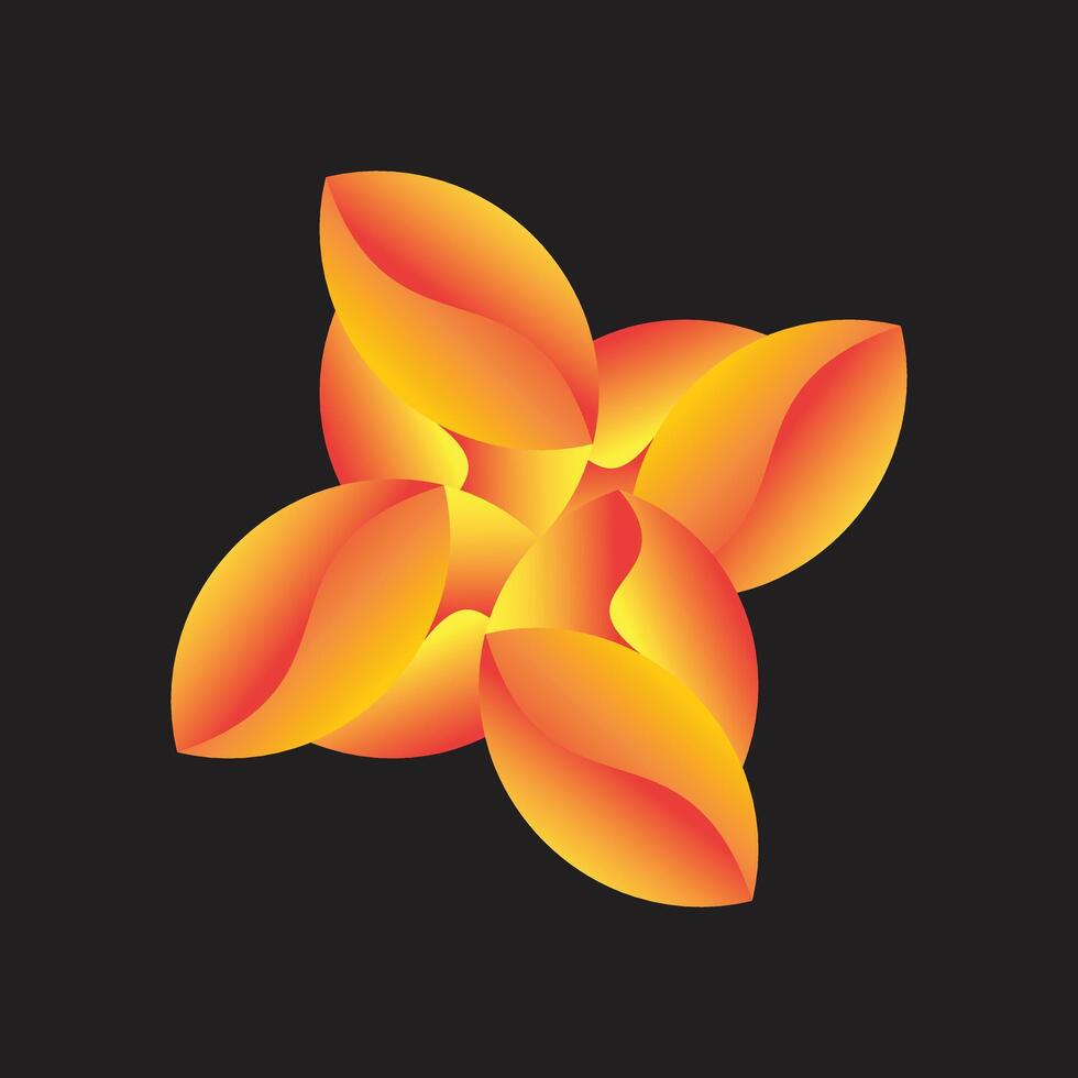 Abstract Orange Yellow Fluid Flame vector