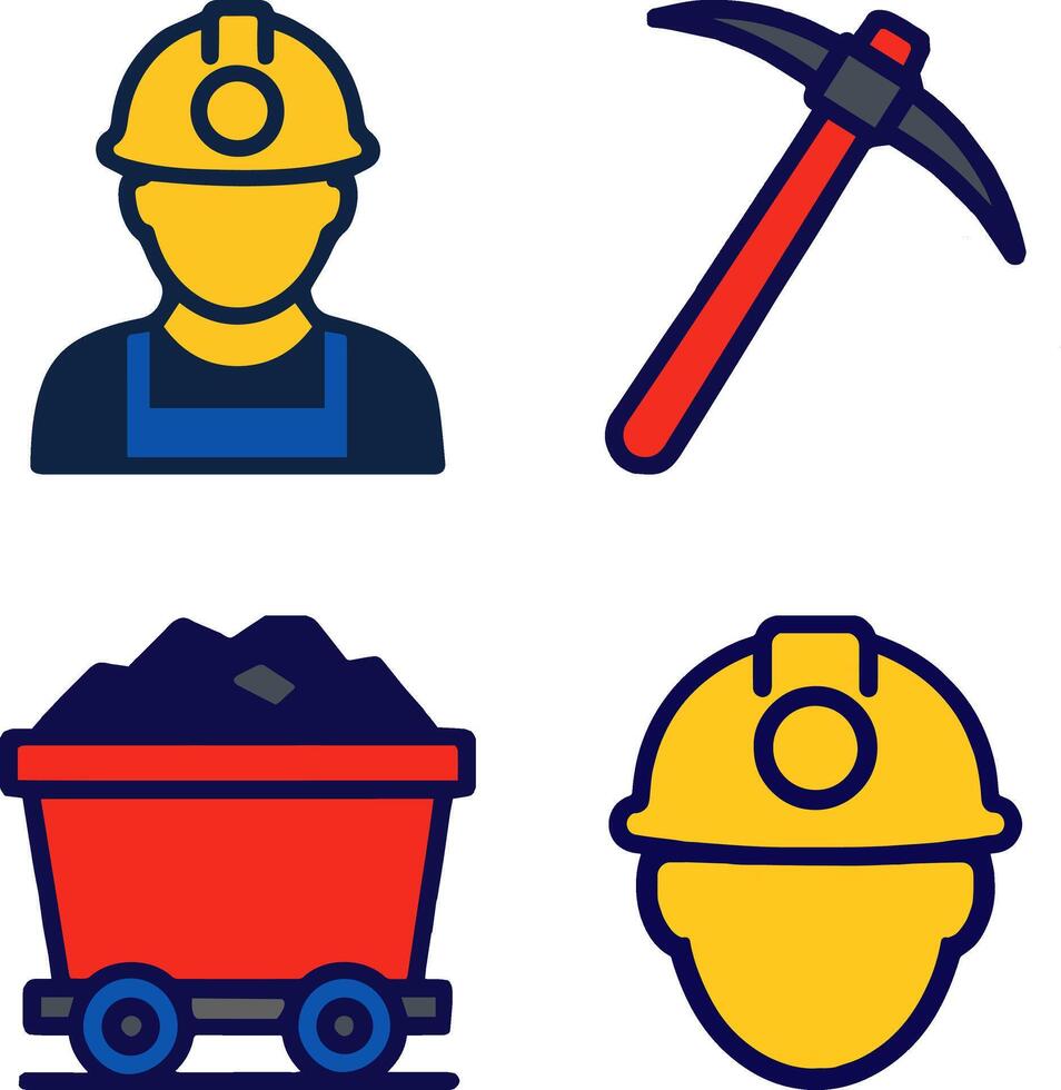 Coal miner with pickaxe and minecart in underground setting vector