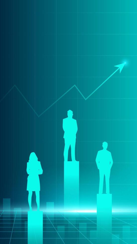 Figures representing business growth vector
