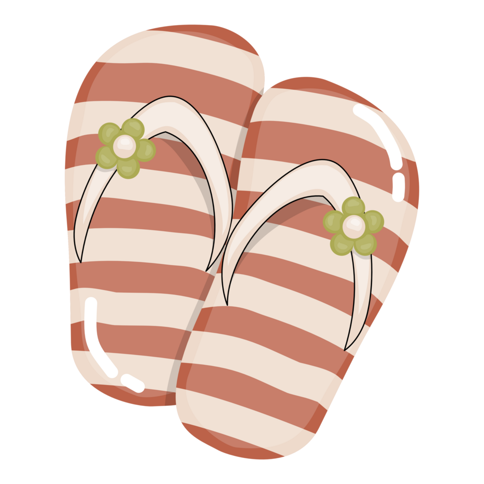 Pair Of stripped flip flops png