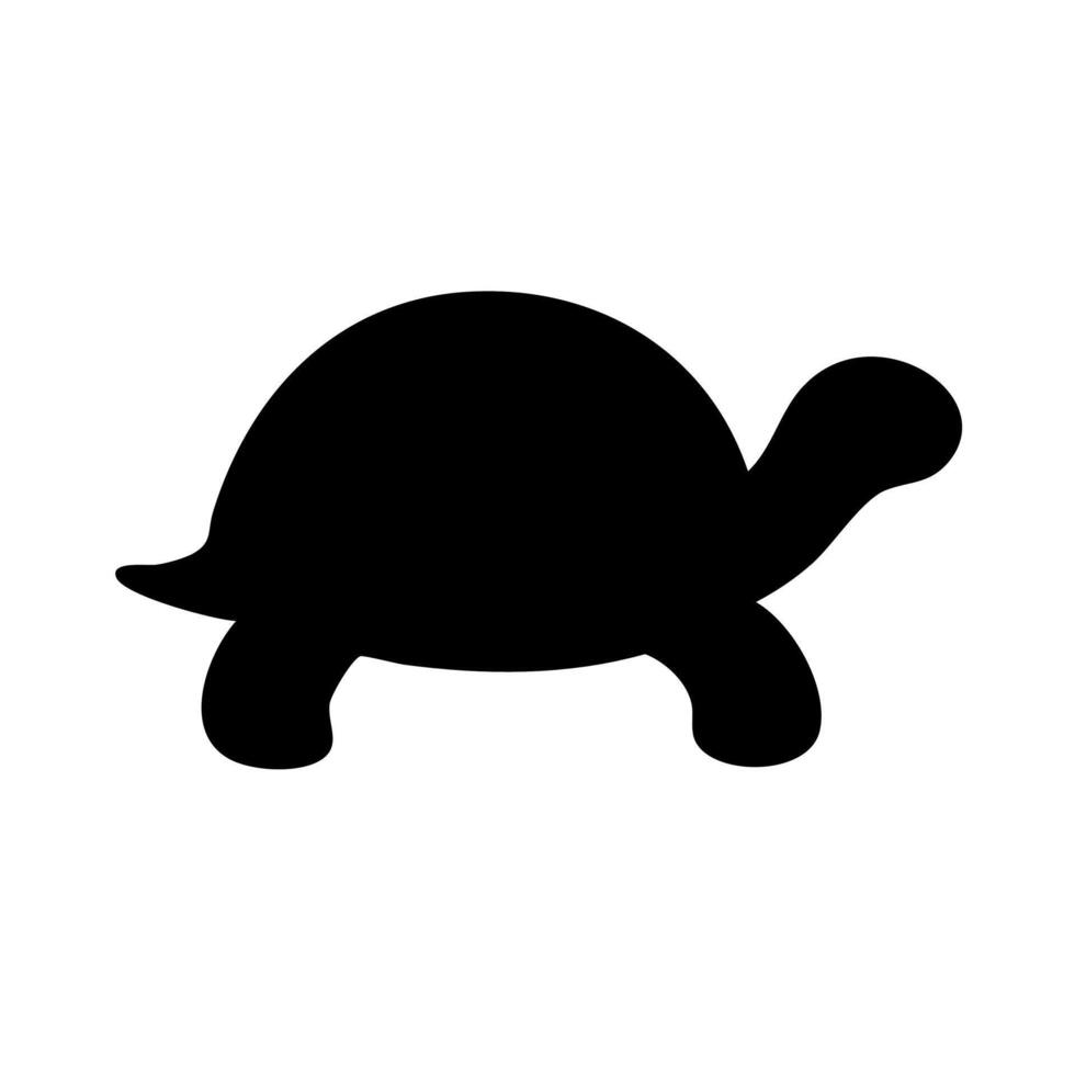 A turtle silhouette is shown on a white background vector