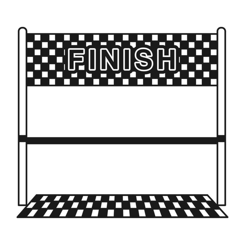 Checkered Finish Line Flat Black and Outline Style. Suitable for Racing Competition Equipment. vector