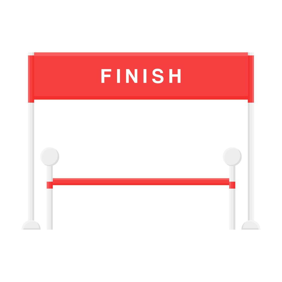 Red Finish Line for Competition . Finish Line on White Background. Finish Line Banner with Red Line. vector